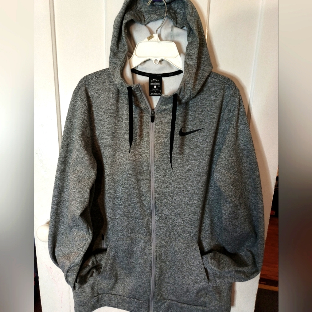 Nike Men's Gray Zip-Up Hoodie